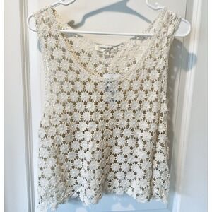 Vintage Painted Threads Crochet Top, Boho Fairy, Coastal Cottagecore Size M NWT
